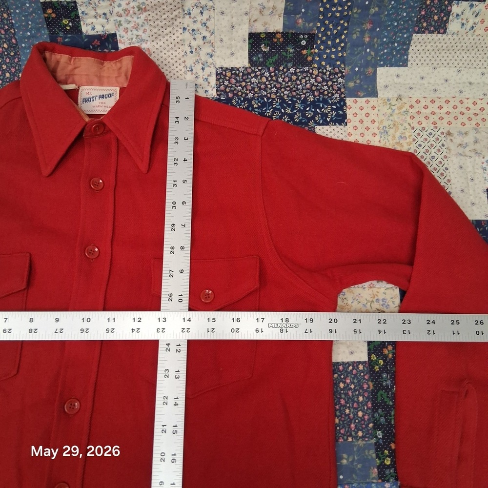 True Vintage 50s FrostProof Wool Flannel Shirt Mens‎ Size Medium 14 1/2 - Picture 7 of 10
